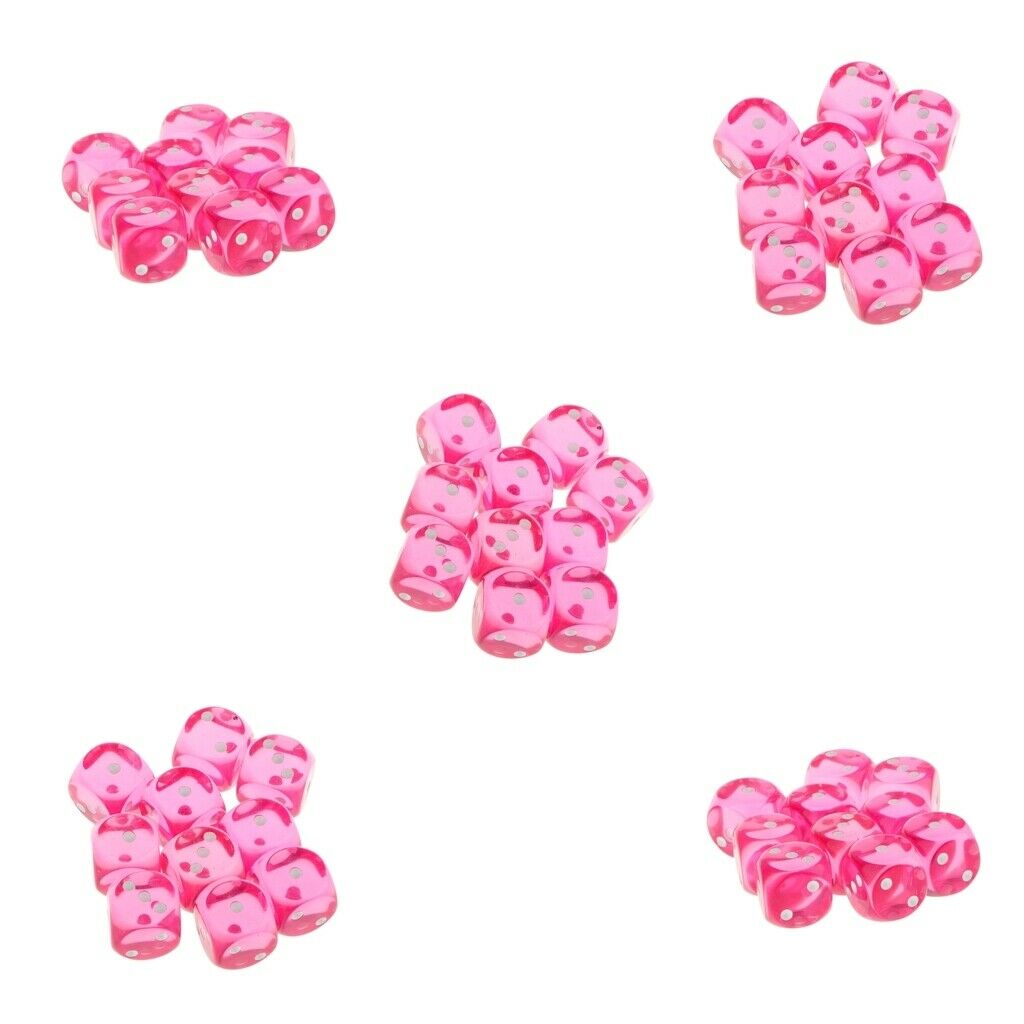 50x Spotted 6 Sided Dice for Board Game DND Roleplaying KTV Fun Toys Prop