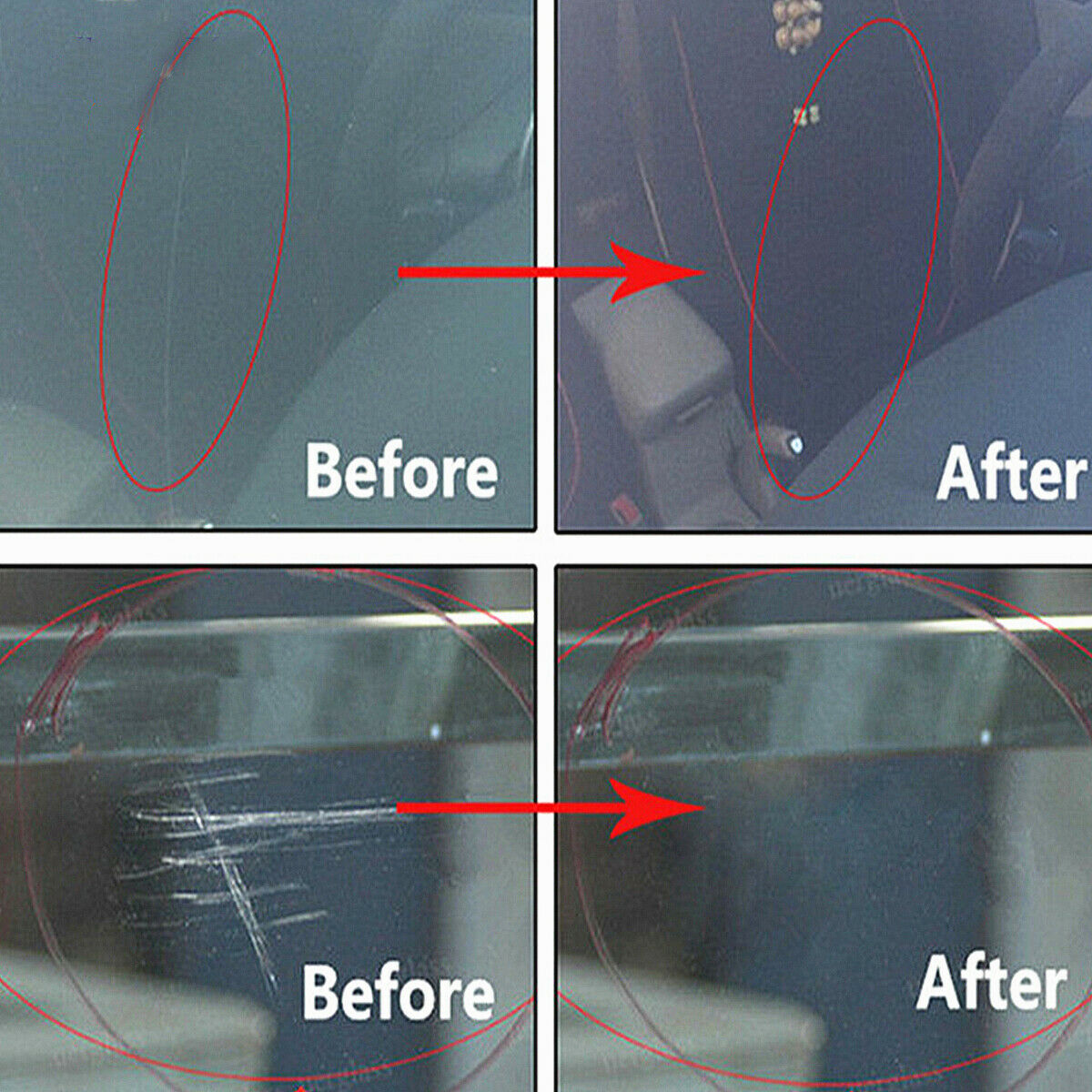 8pcs Car Glass Polishing Windshield Front Rear Window Scratch Removal Repair Kit