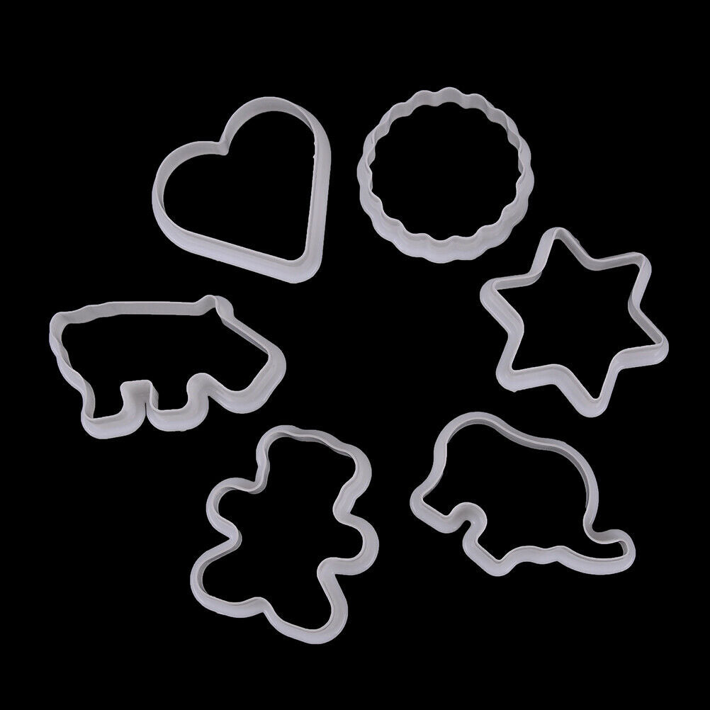 6pcs animal plastic cookie biscuit cutters pastry fondant moulds cake dec.l8