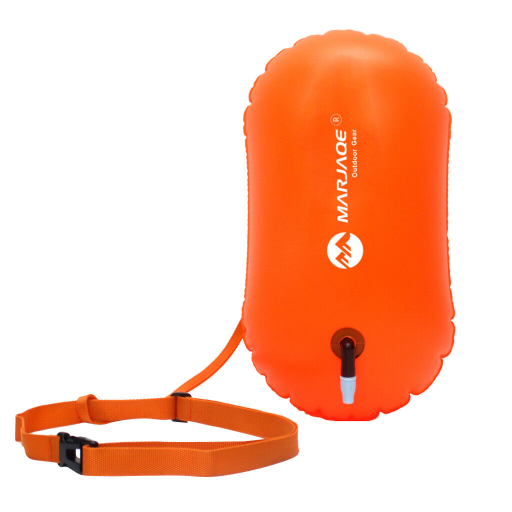 Highly Visible Orange Swim Bubble Buoy Swimming Tow Float For Open Water