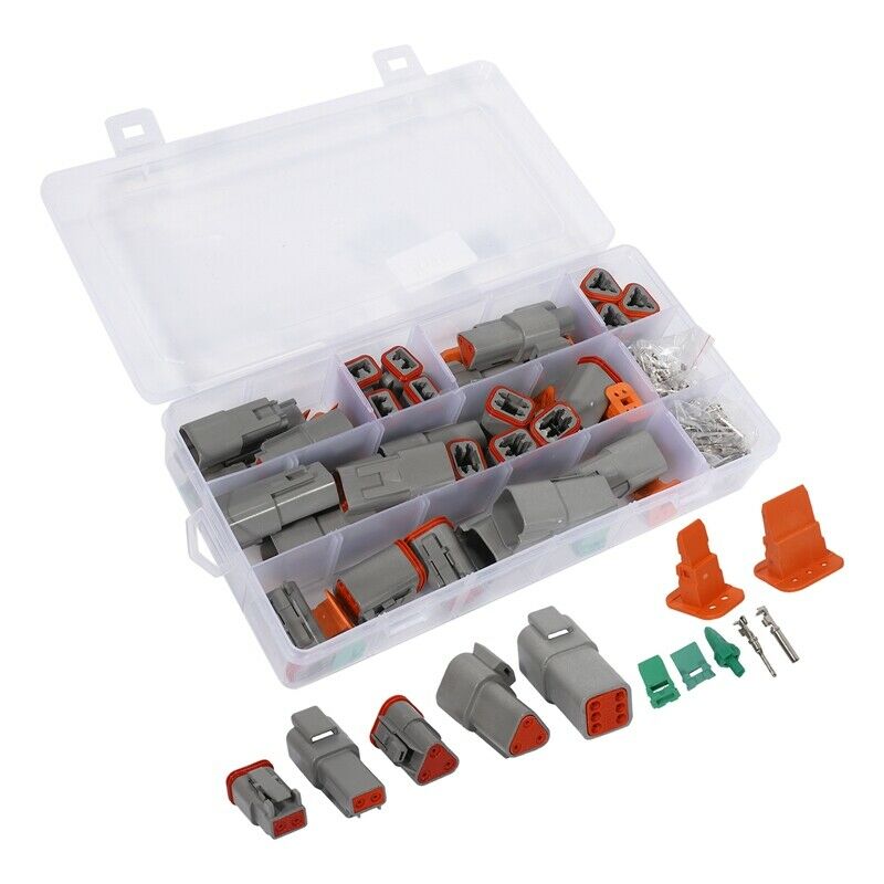 250Pcs Deutsch DT Series Waterproof Wire Connector Kit DT06-2/3/4/6S DT04-2/3/K5
