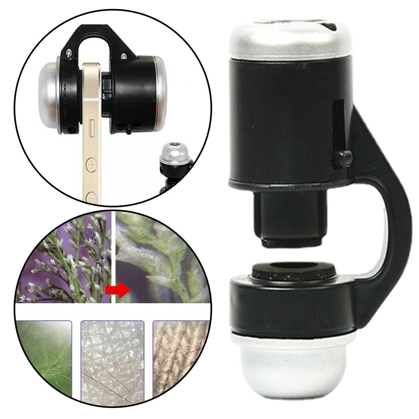 30 Times Mini Bright LED Stereo Microscope Loupe Clip On for iPad Smartphone