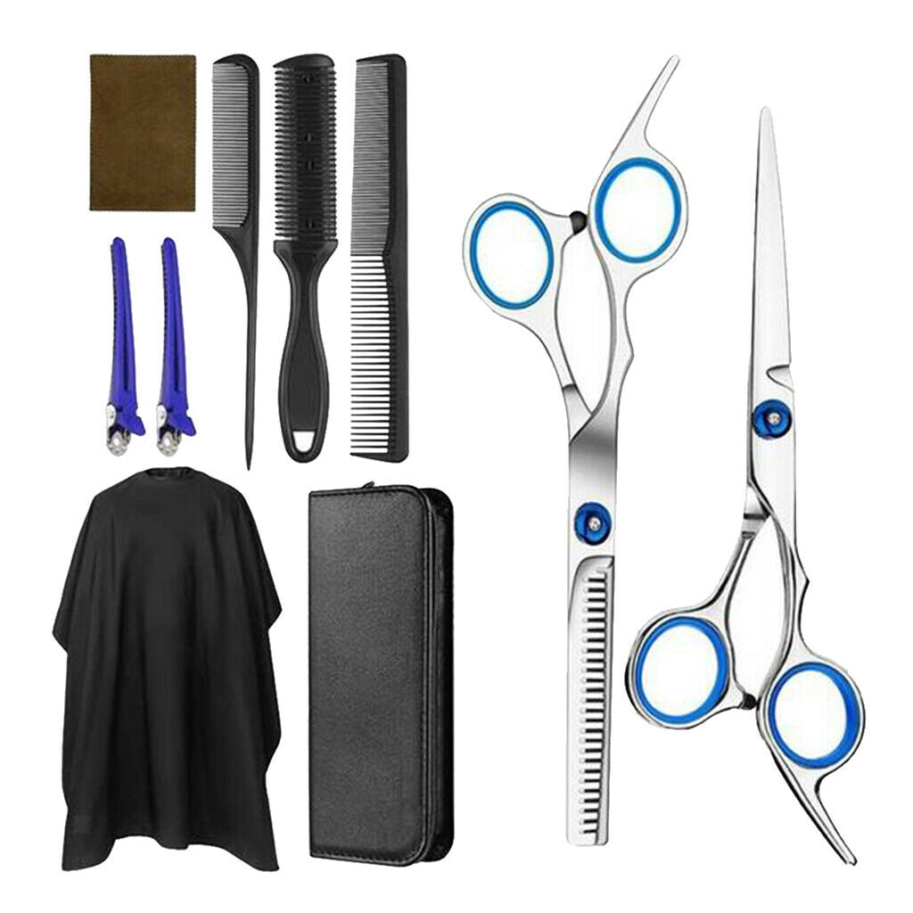 10x Professional Hair Cutting Thinning Barber Scissors Set for Salon Hairdresser