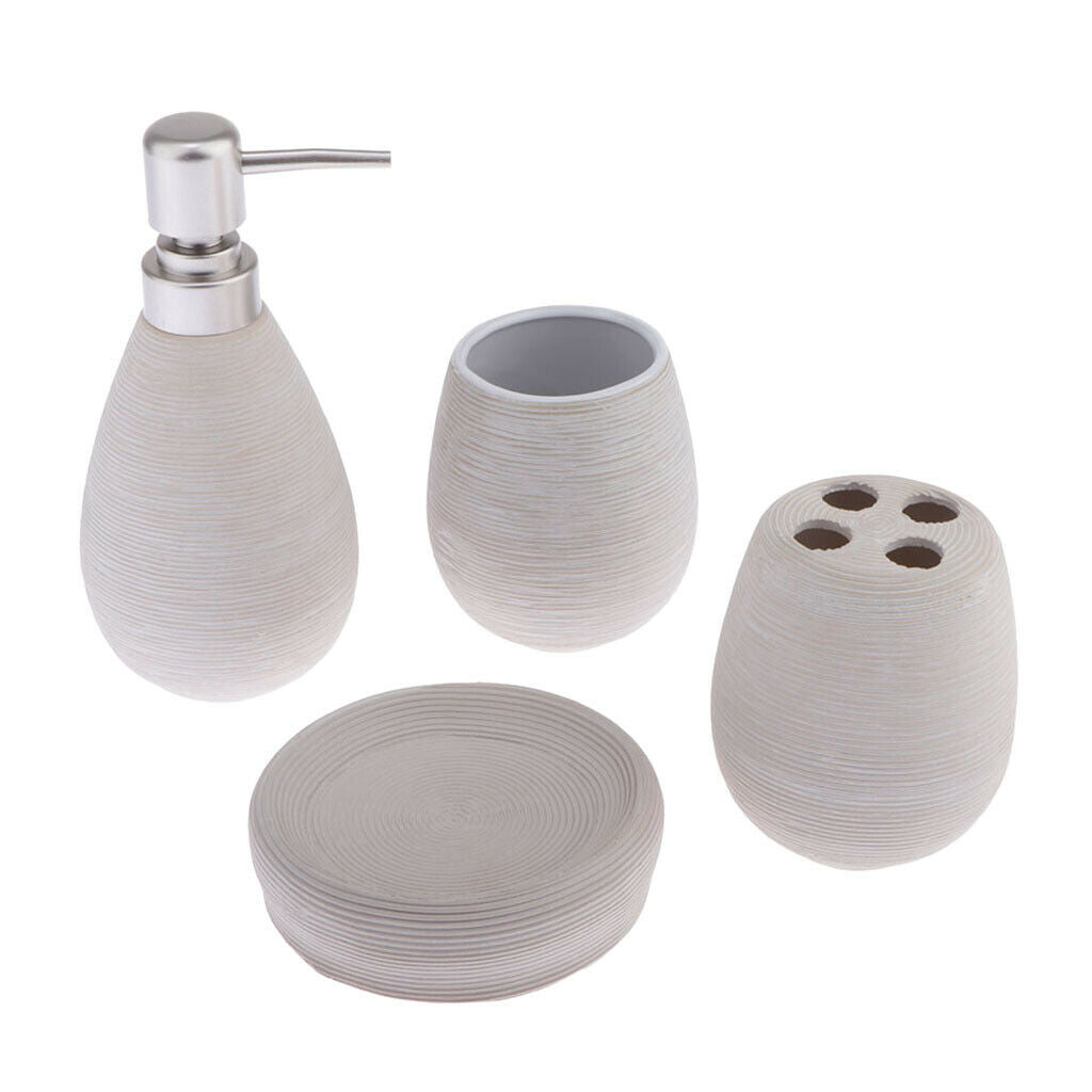 Soap Dish Lotion Bottle Toothbrush Holder Tumbler,Bathroom Accessories White