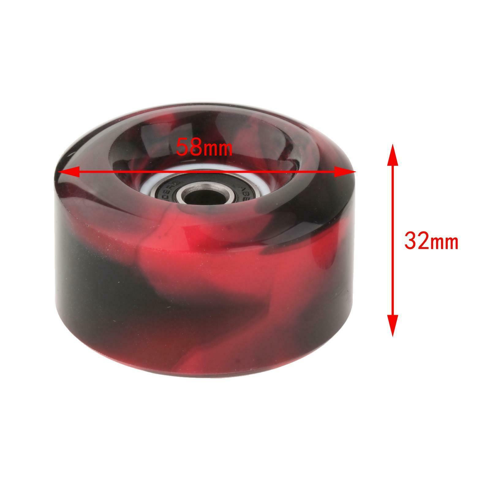 8Pcs Skate Wheels with Bearings PU Wheels Skating Accessories Red Black