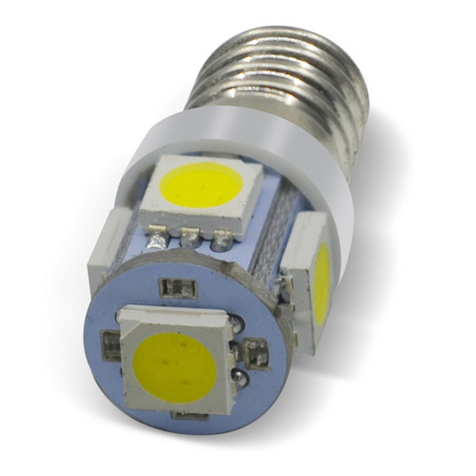 10x E10 LED 6V DC Bicycle 5 SMD Screw Base Lamp Bulbs White