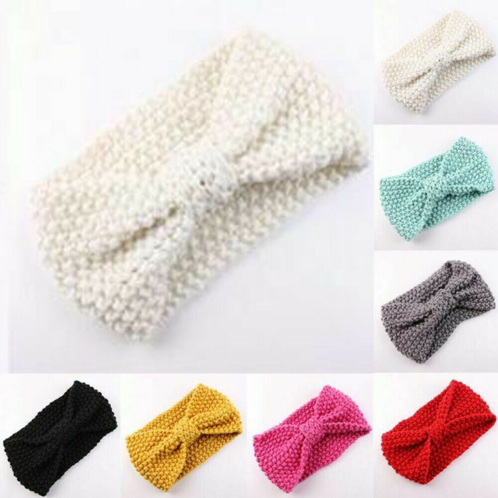 Women Knitted Knot Headband Head Wrap Ear Hair Band Ladies Winter Crochet Turban