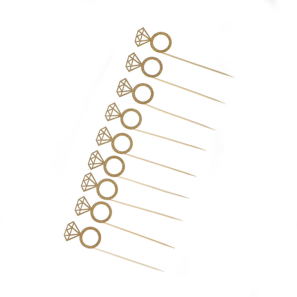 10X Diamond Ring Cupcake Toppers Engagement Wedding Party Table Decoration.l8