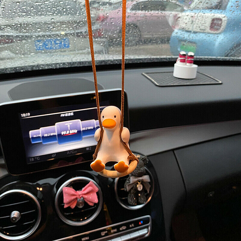 Car Pendant Little Duck Swing Ornaments Auto Rearview Mirror Hanging InterB TL