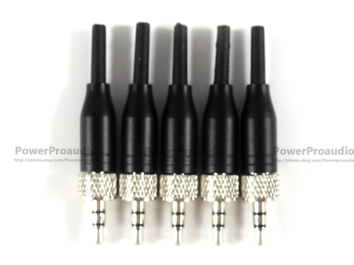 5pcs black 3.5mm Stereo Screw Lock Connector for Sennheiser EW100 EW300 EW500