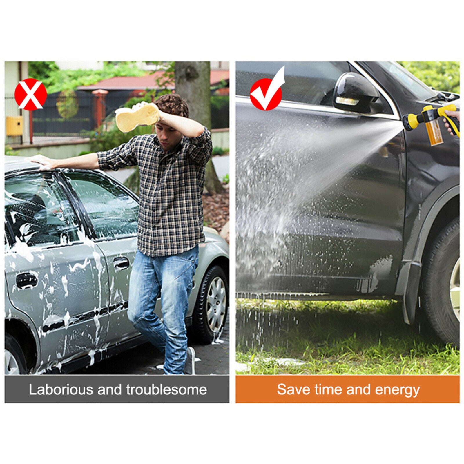 Foam Gun Garden Watering Hose Nozzle for Lawn Cleaning Car Washing Tool