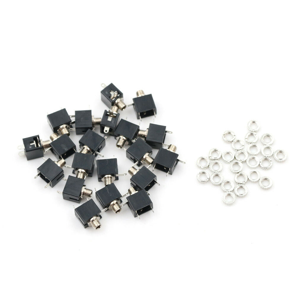 20x 2.5mm Female Connector 3 Pin Headphone Jack Socket Mono Channel PJ-201.l8