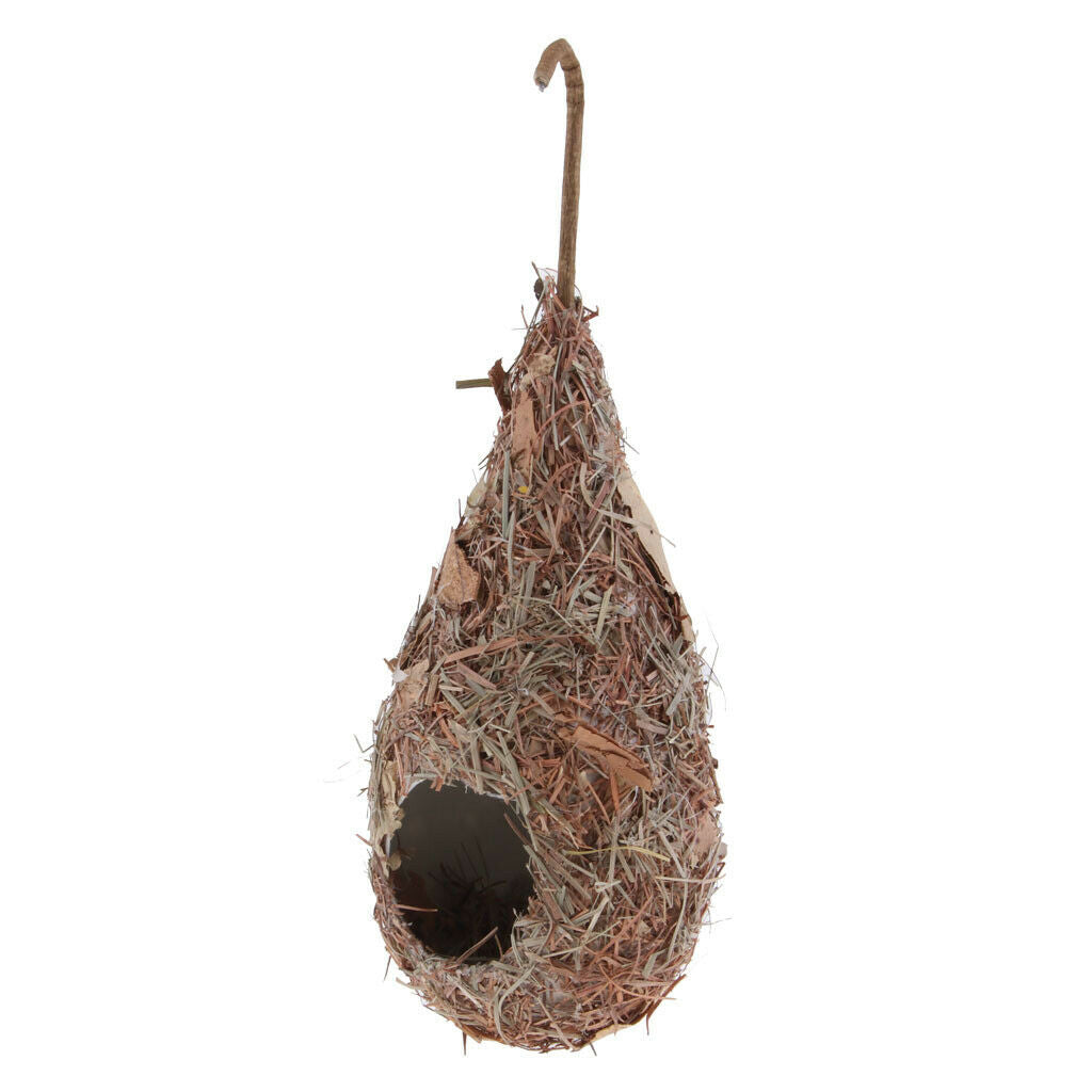 10x Handwoven Straw Bird Nest Natural Pet Grass Cave Garden Decor E