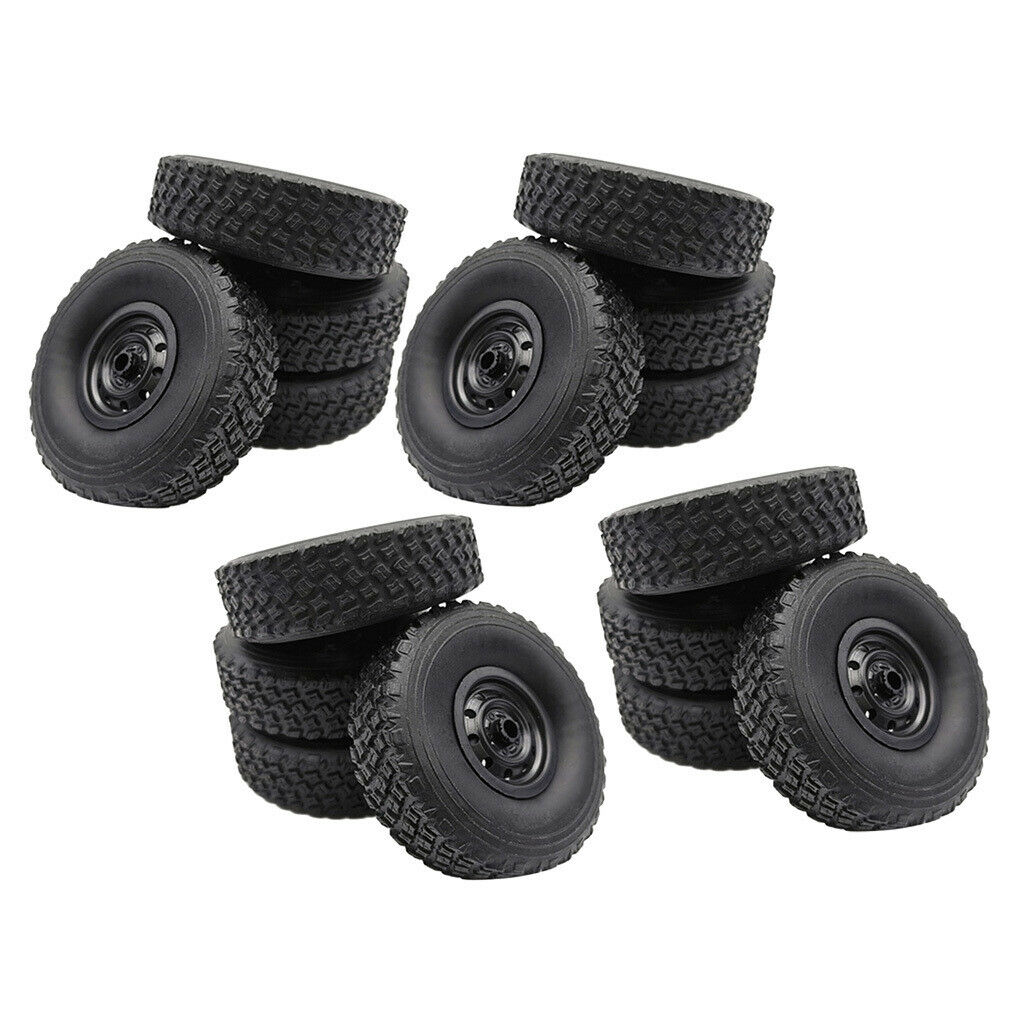 16x RC Tire Black for WPL B14 B14K B24K C14 C24 C24K B36 B36K Spare Parts