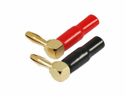 1 Pair Speaker Banana Plugs L - 90 Degree