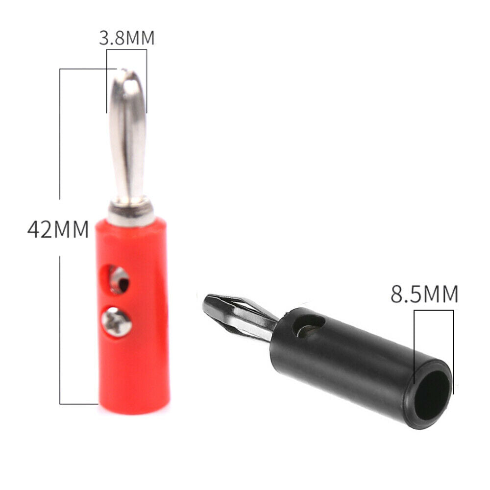 10Pcs 4mm Banana Plugs Connector Audio Speaker Screw Speaker Cable Wire Pin