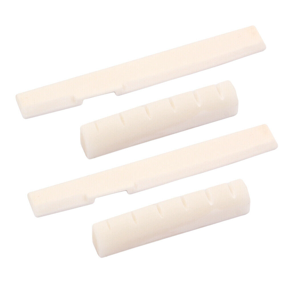 2 Sets Bone Bridge Saddle Nut for 6 String Acoustic Guitar Parts