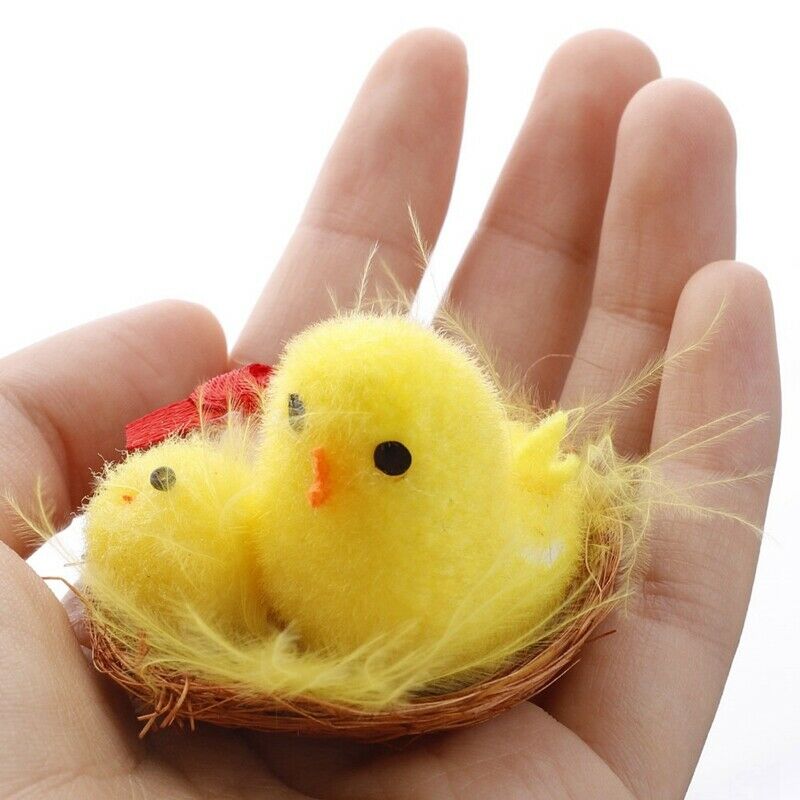 Easter Chicks Chenille Chickens Yellow Free Standing Adorable Chemical FiberX4X7