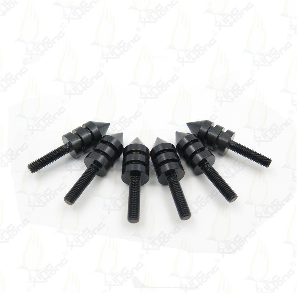 Motorcycle Spiked Black Windscreen Bolt Screw Kit - 6 Pieces Sport Bike Cruiser