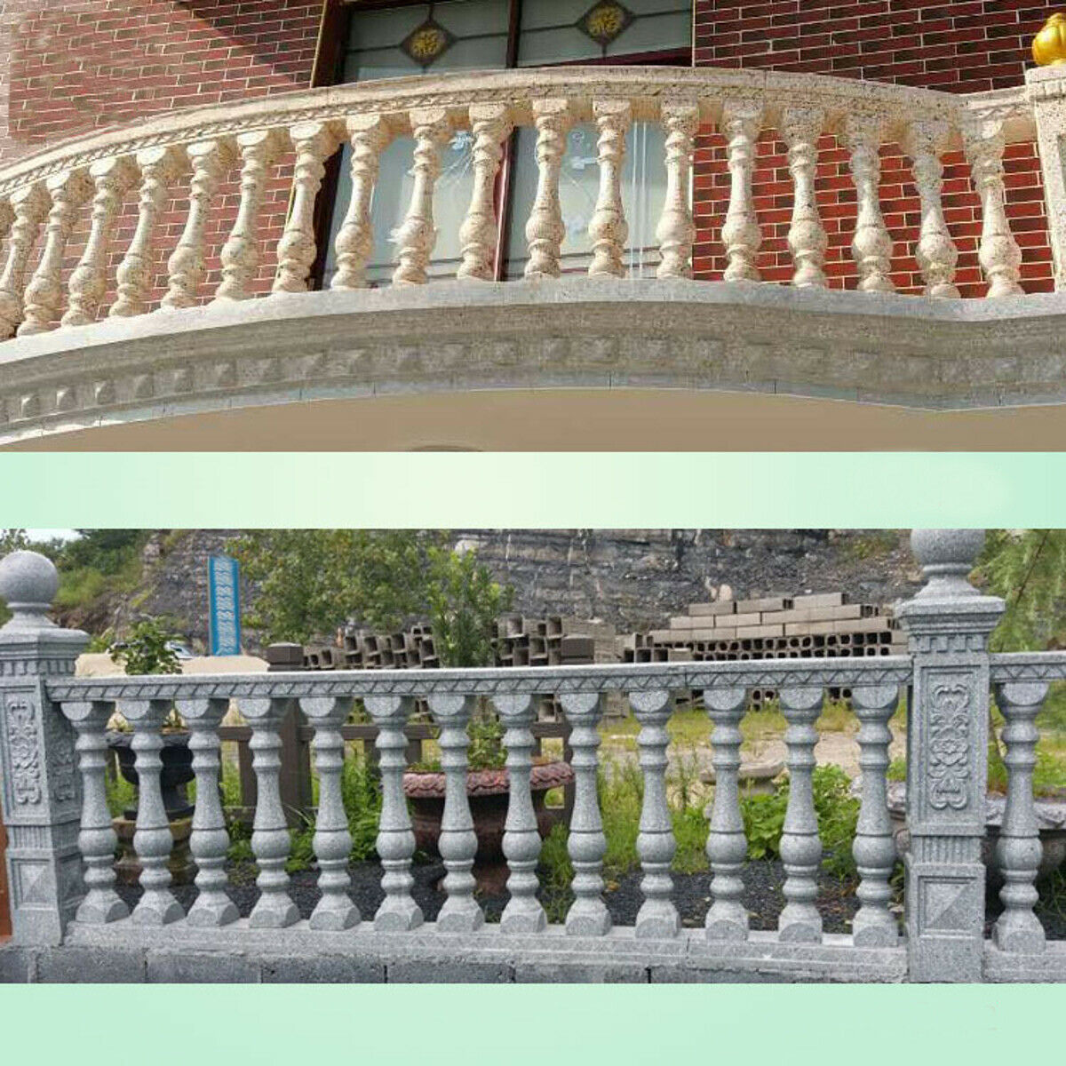 Moulds Balustrades Mold Front Back Part for Concrete Plaster Cement Garden Decor