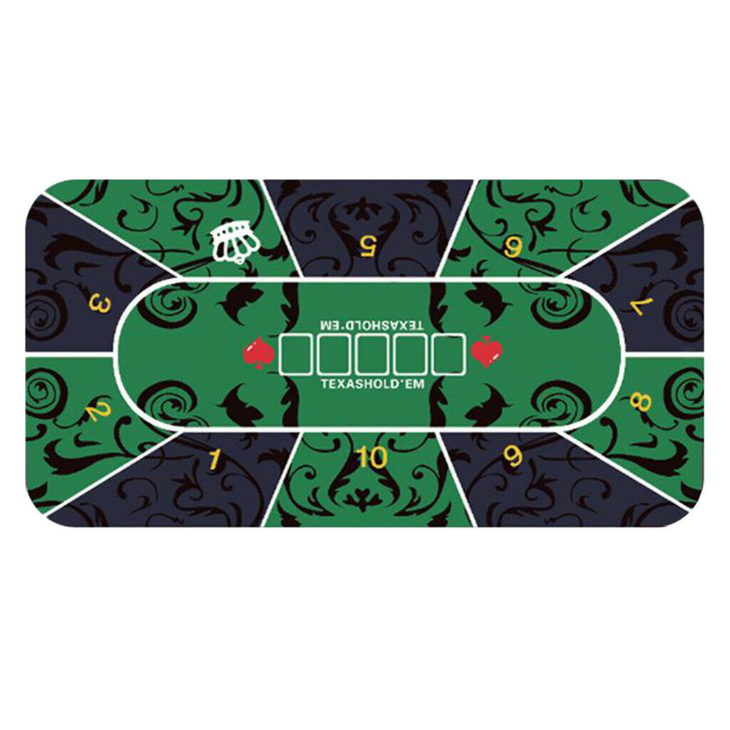 Rubber Poker Table Layout Tabletop Mat Anti-slip Roll-up Smooth Craps Green