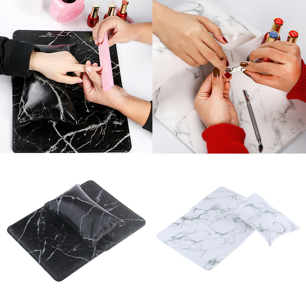 2Pcs PU Cover Sponge Column Cushion Nail Pillow & Pad Salon Hand Holder Arm Rest