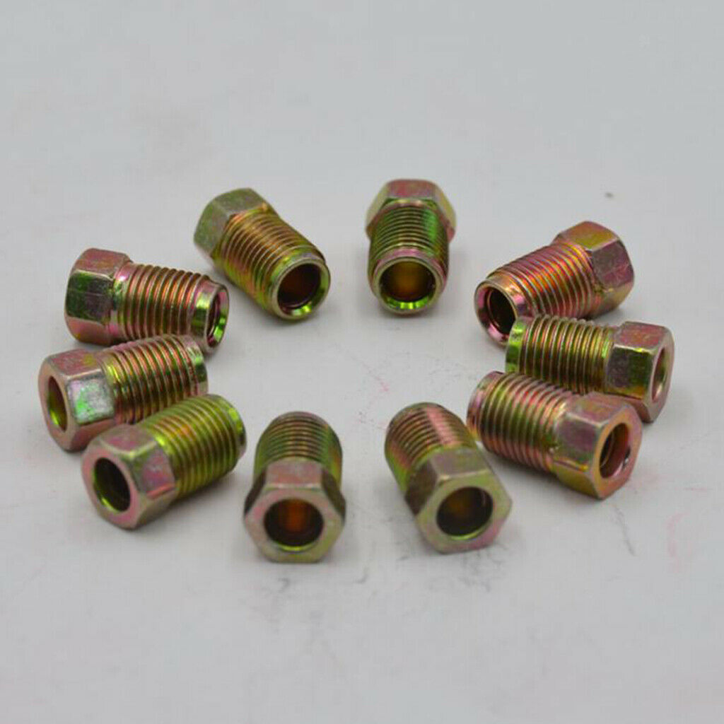 Set of 10 Male Brake Pipe Screw Durable for 3/16'' Braking Steel Tube Brakes