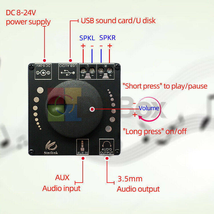 AP15H 20WX2 Stereo Bluetooth High Power Digital Amplifier Board Module 12V 24V