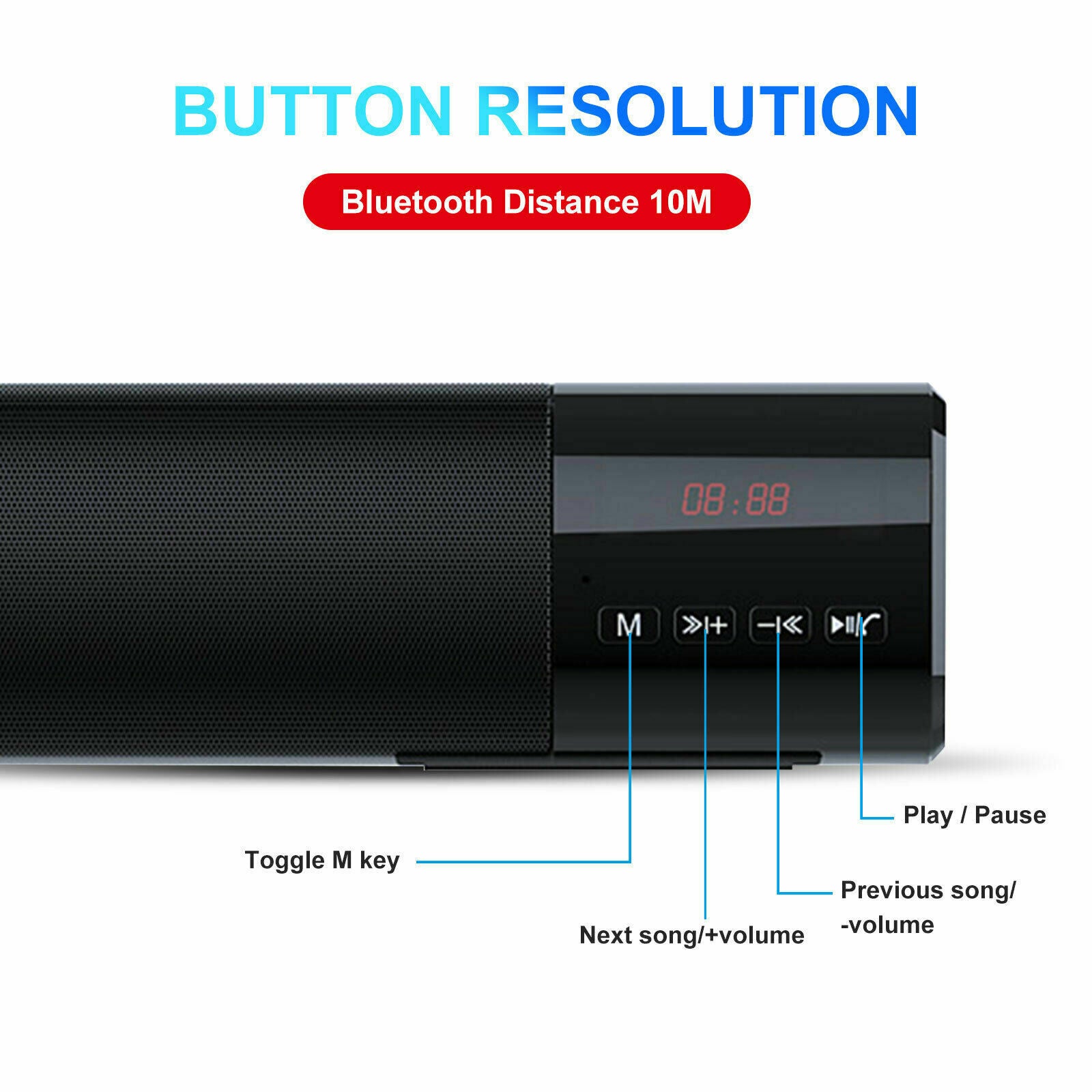 Sound Bar TV Soundbar Wired & Wireless Bluetooth Home Theater TV Stereo Speaker