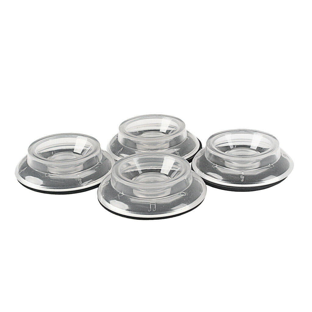 4x transparent Vertical MATS Piano Caster Cup Instrument Parts Accessories