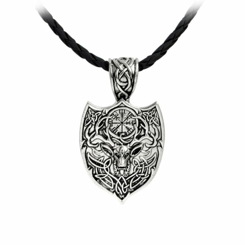 Norse Viking Amulet Pendant Necklace Compass Talisman Jewelry Punk Amulet Gifts