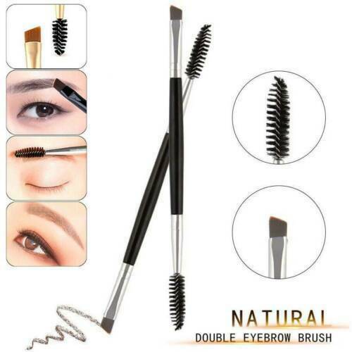 Eyebrow Shaping Duo Double Ended Flat Angled Eyeliner Mascara Make Up Brush US