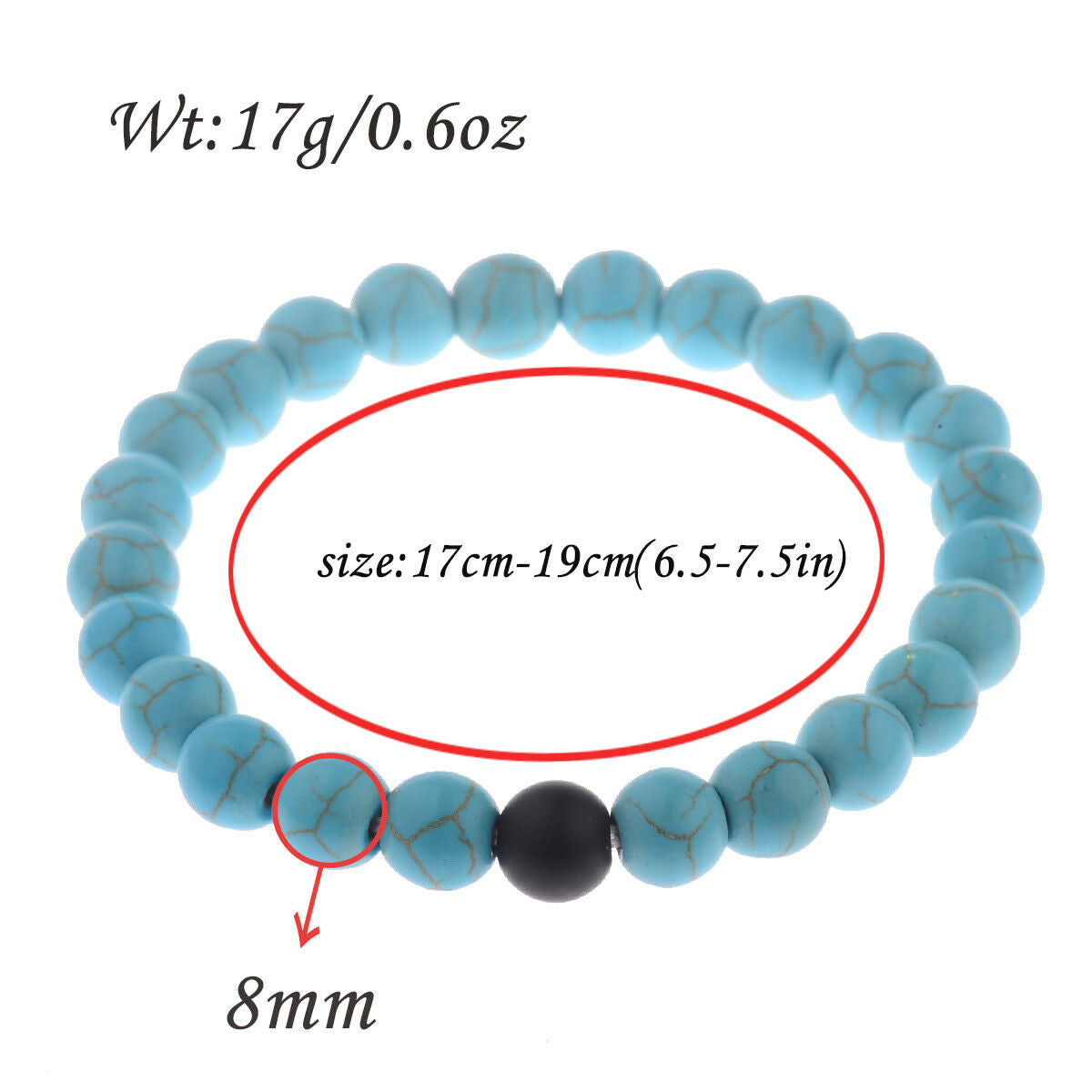 Couple His&Hers Distance Bracelets Lava Bead Turquoise Matching YinYang Jewelry
