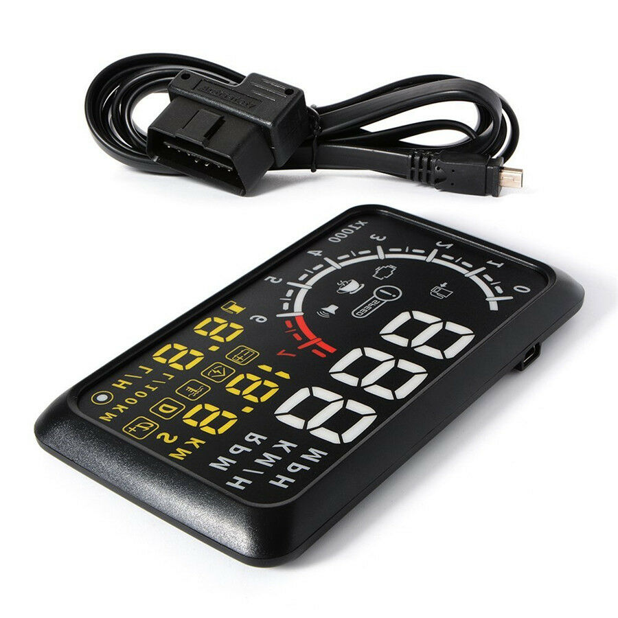 5.5" LCD Car OBD2 HUD Head Up Display Speedometers Engine Speed Driving Mileage