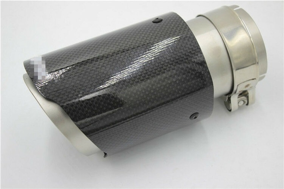 Real Carbon Fiber Car Exhaust Tip Pipe 63mm-89mm Universal Muffler Tip Cover