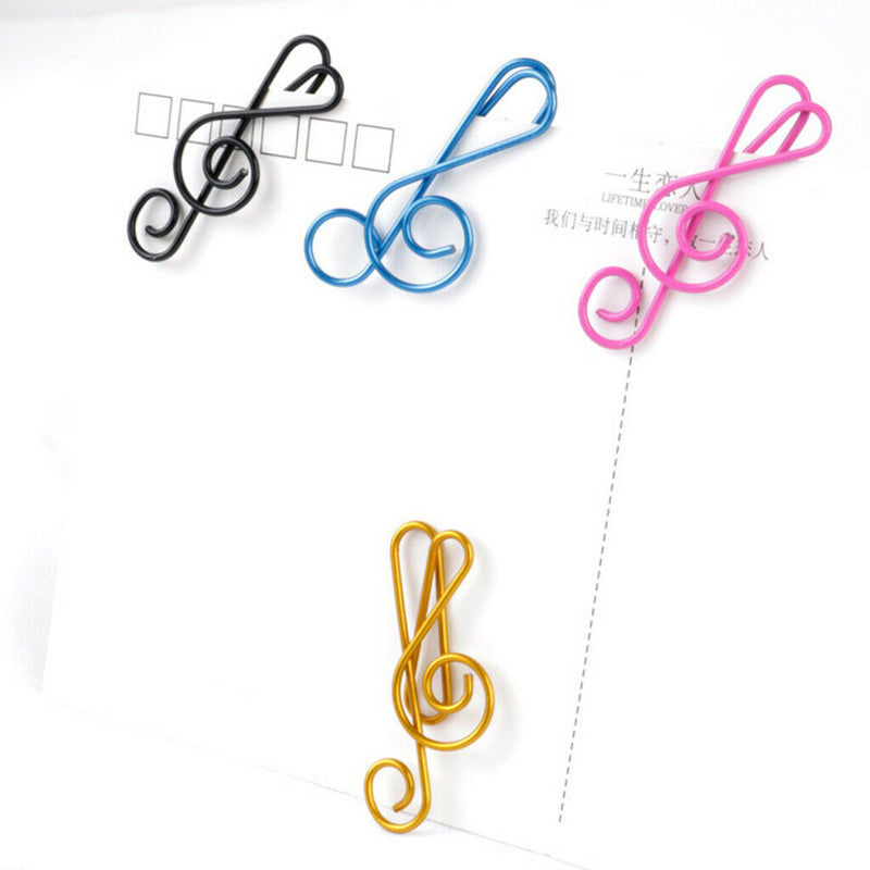 20 Pieces Colorful Music Symbols Paper Clips Creative Clips Bookmarks Home