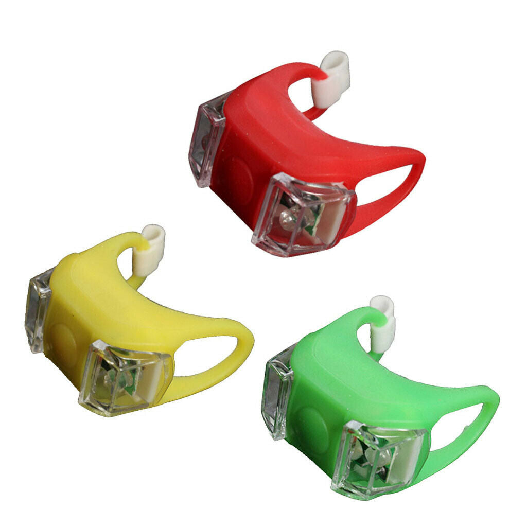 3 Pieces Bicycle Light 2-LED Bike Headlight Taillight Saddle Lamp Flashlight