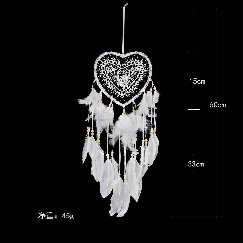 Handmade Lace Dream Catcher Feather Bead Hanging Decoration Ornament Gift