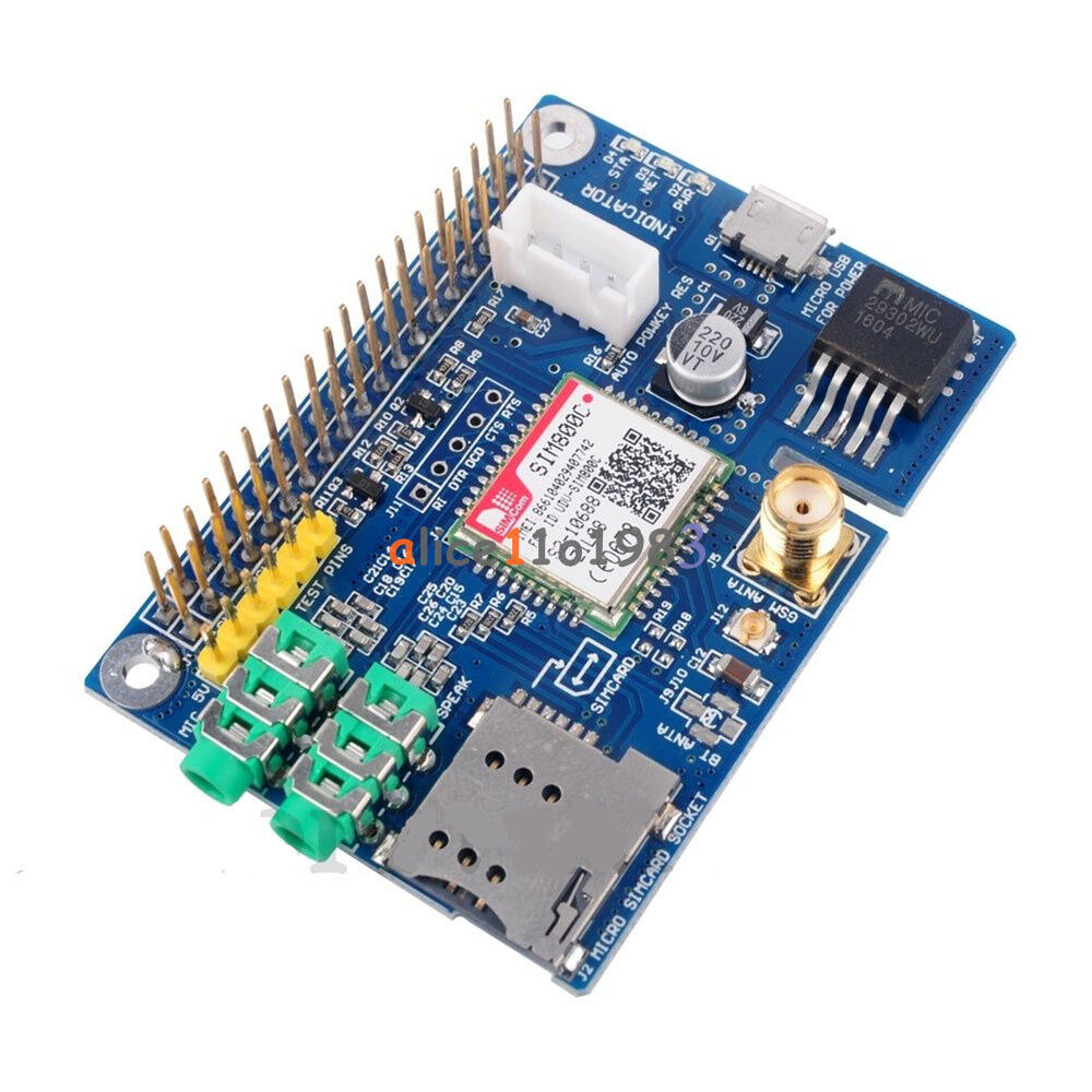 SIM800C Development Board GPRS GSM Module with Antenna for Raspberrp Pi RPI