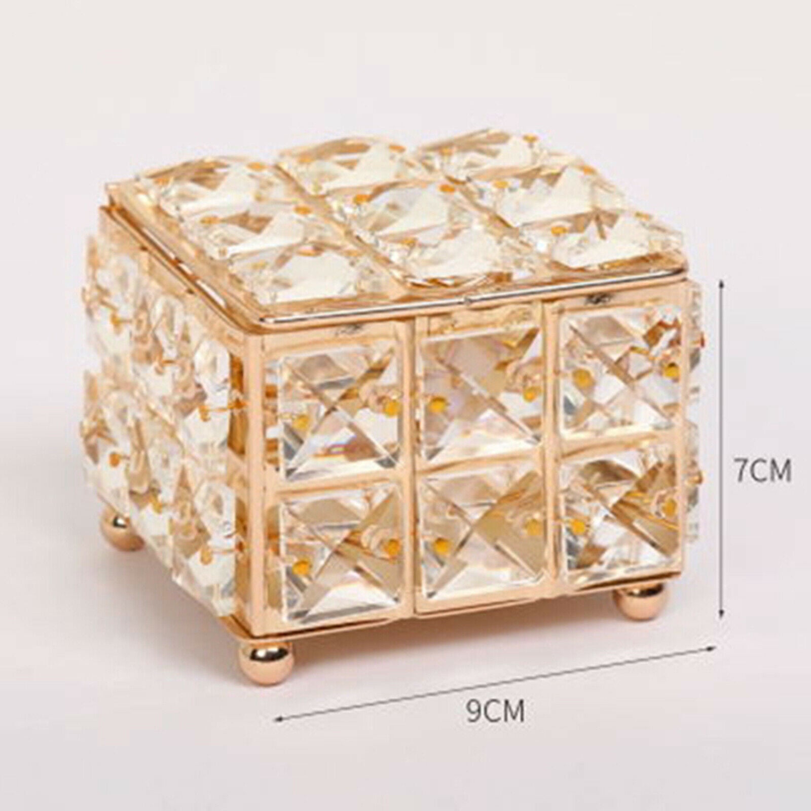 Crystal Jewelry Box Ring Bracelet Trinket Storage Case for Dresser Room