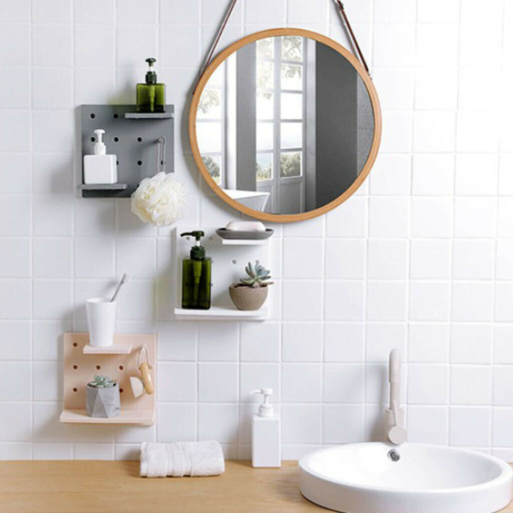 Multi-Functional DIY Plastic Self-adhesive Wall Mounted Storage Shelf Gray