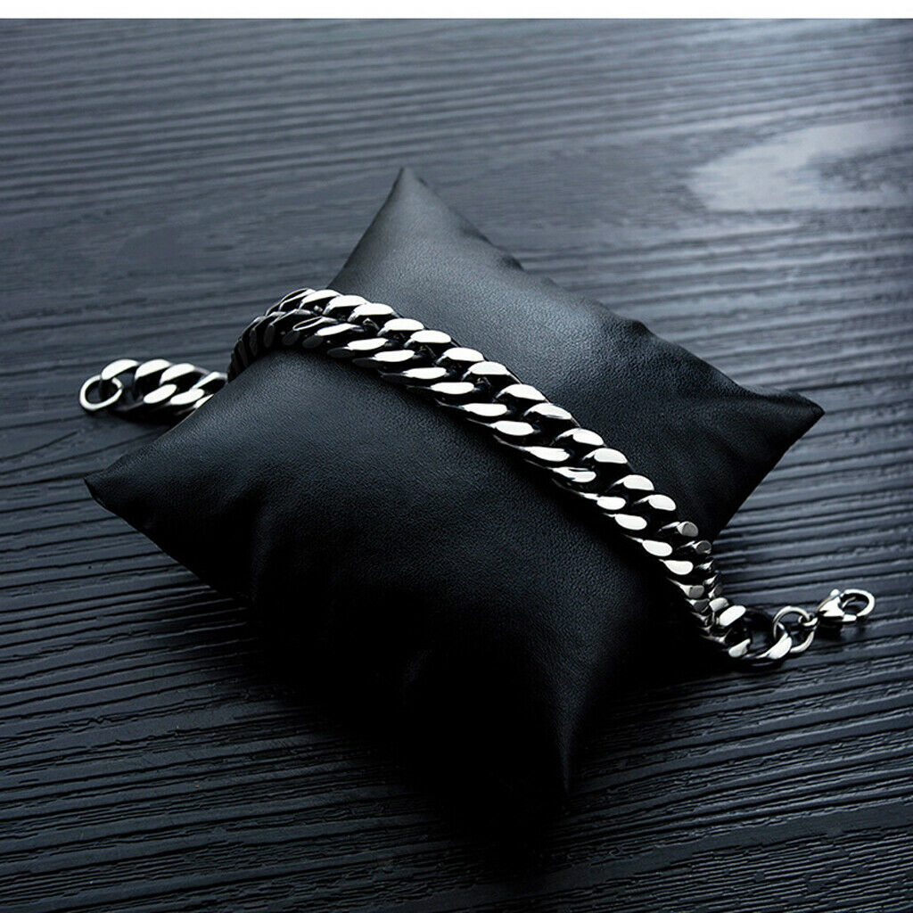 4x Fashion Cuban Curb Chain Bracelet Boys Punk Rock Hip-Hop Wrap Cuff Bangle