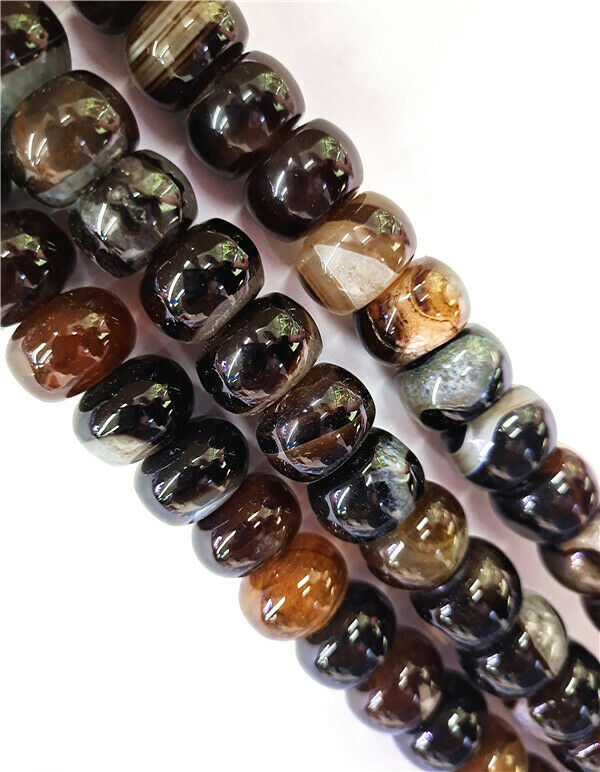 1 Strand 18x13mm Green&Black Druzy Geode Agate Abacus Spacer Beads 15.5" HH8516