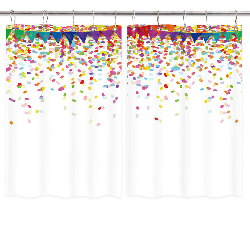 Colorful Confetti Window Curtain Treatments Kitchen Curtains 2 Panels 55X39"