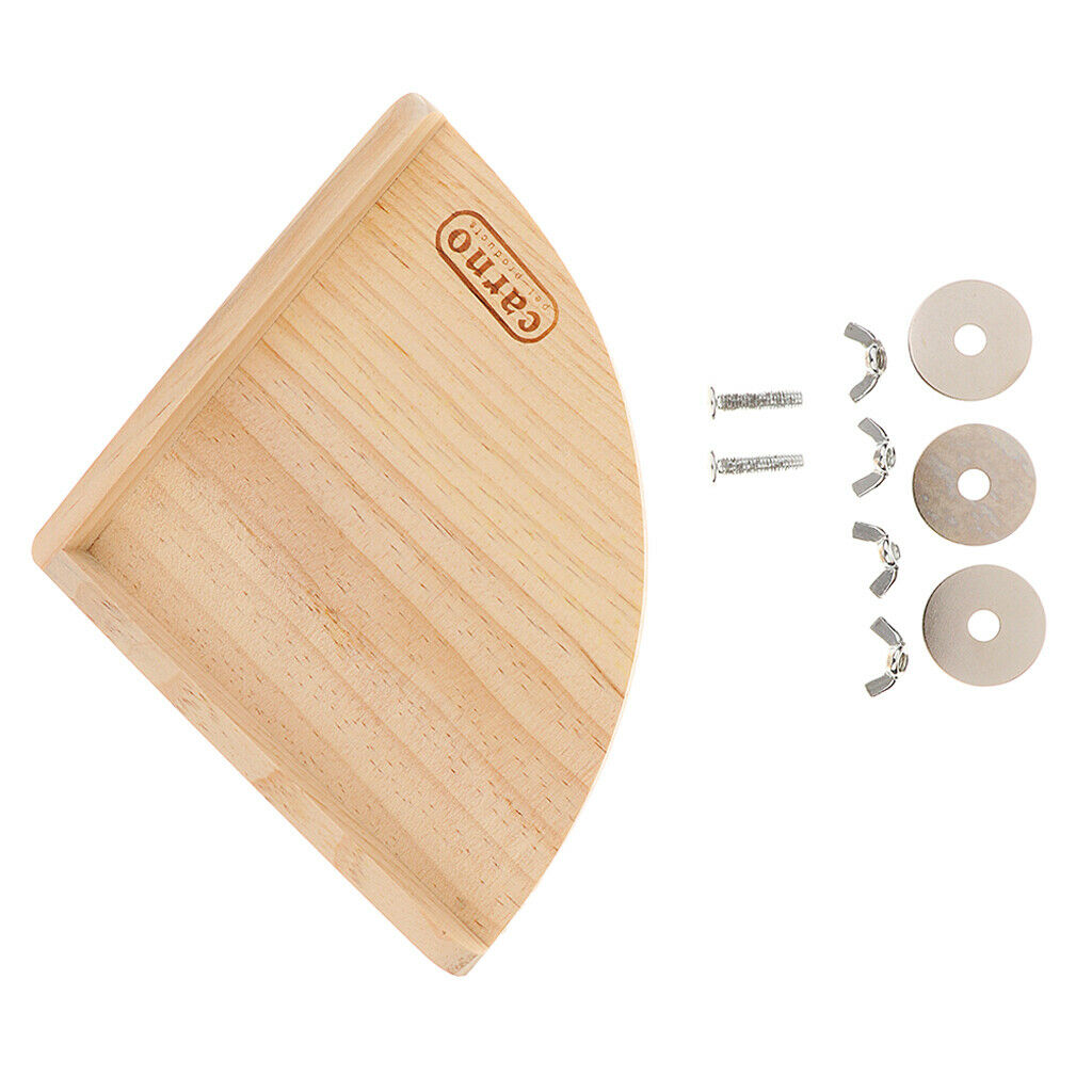 Fan-shape Wooden Platform Stand Perch for Hamster Small Animal Bird Cage