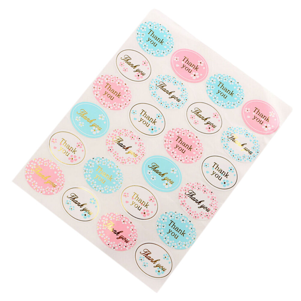 2X Golden Thank You Oval Stickers Labels Sealing Wedding Party Favors .l8