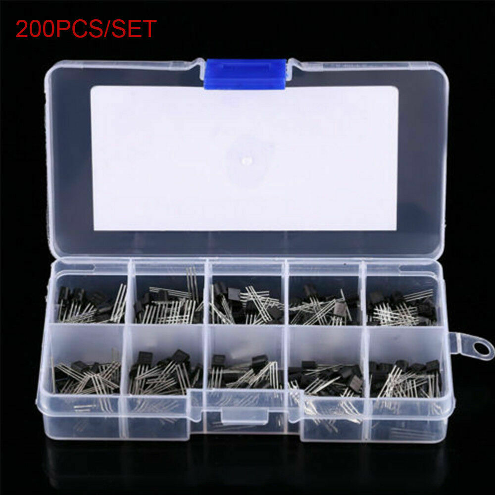 200PC 10 Value PNP NPN Power Transistor Kit Assortment Box Component Assorted