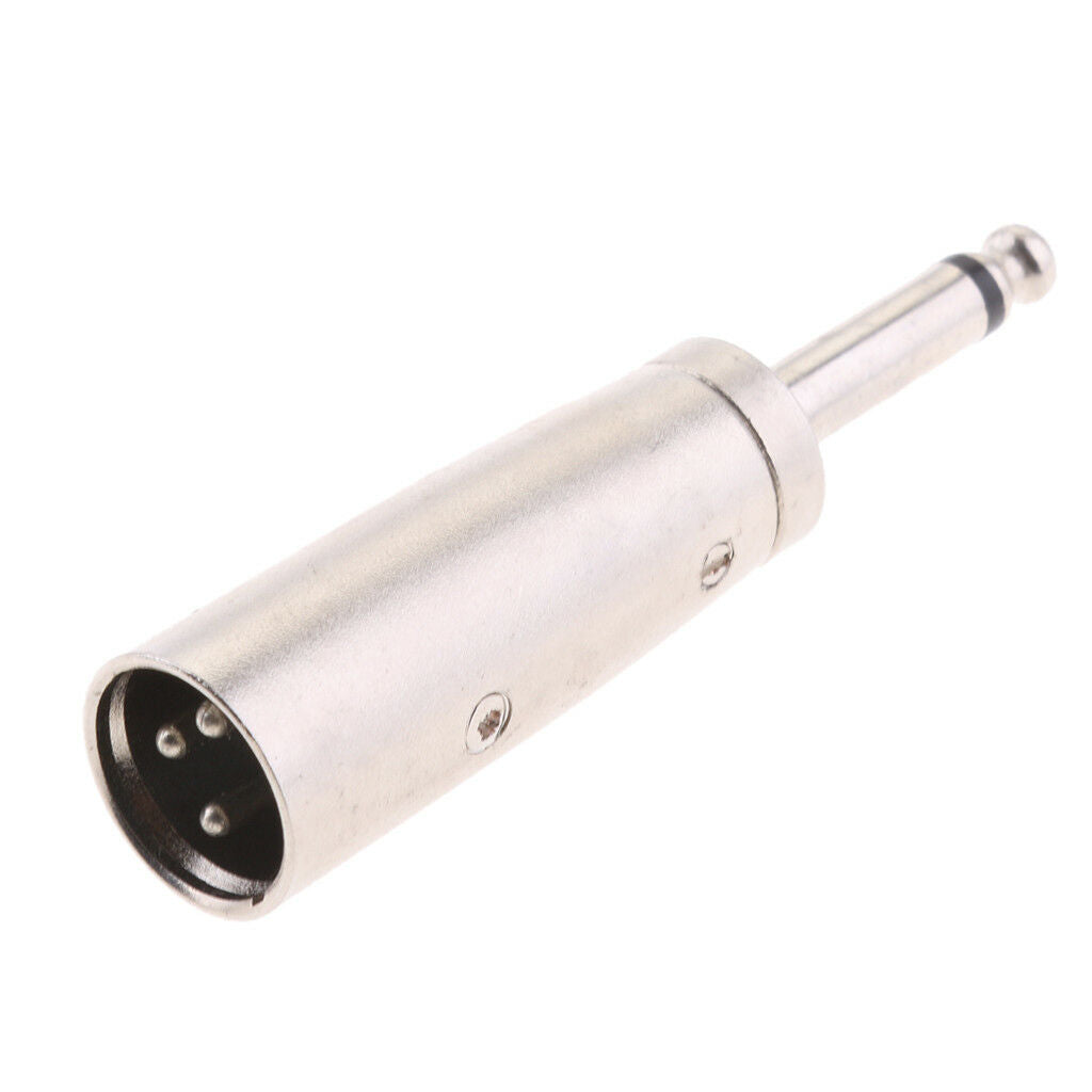 3 Pin XLR Male Plug to 6.35mm Mono Male Socket 1/4" Jack Mic Cable Adapter