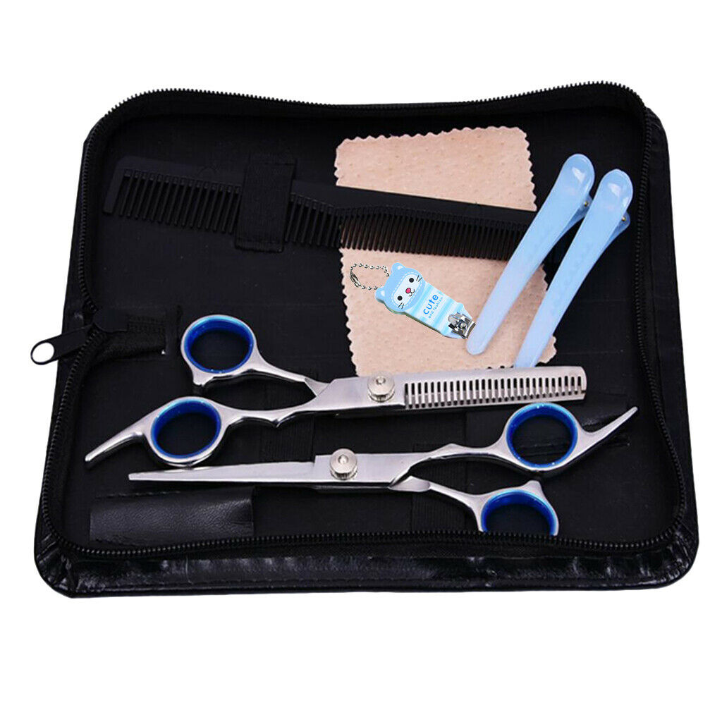 Pack of 7 Women Hairdressing Scissors Kit Hair Cutting Thinning Shears Pro