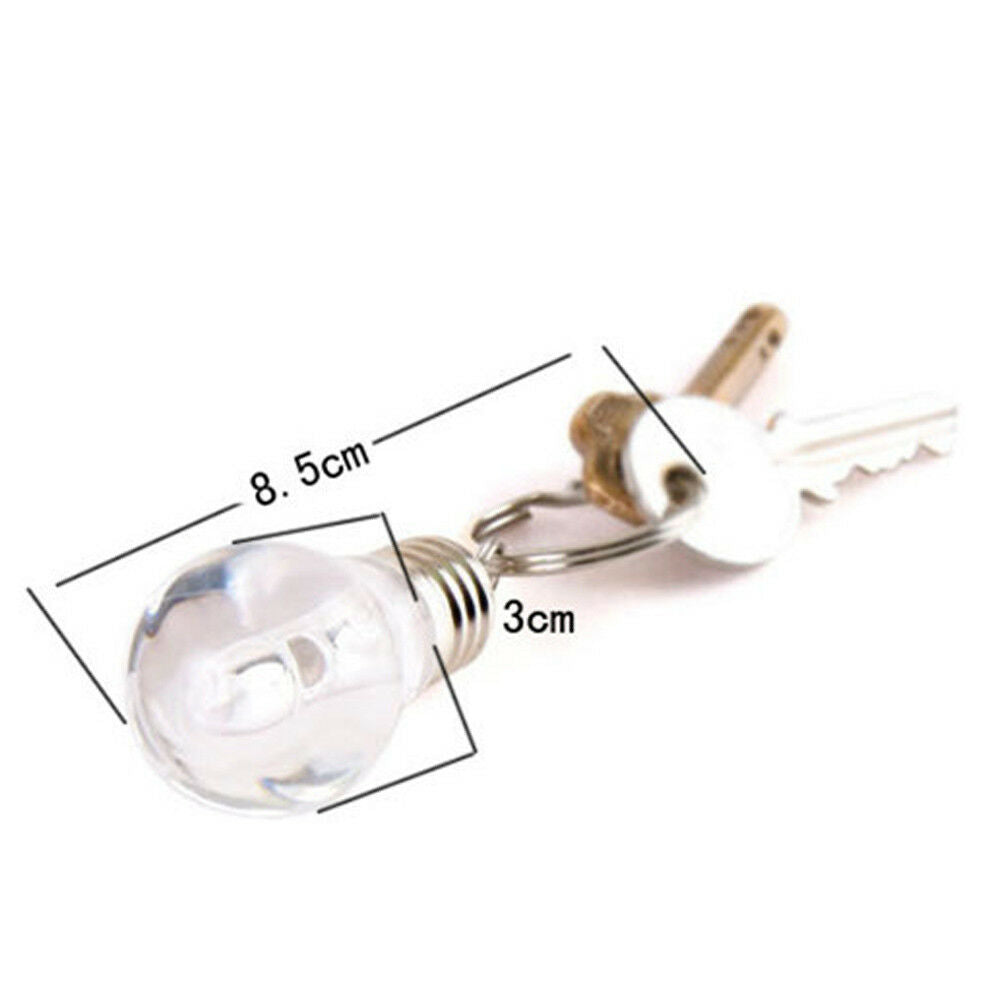 Cute Mini Colorful LED Flashlight Light Bulb Lamp Keychain Key Ring Lamp Torch